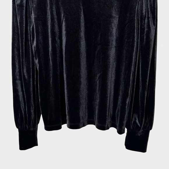 LOFT Velvet Bow Embellished Keyhole Blouse Medium Dark Romantic Whimsigoth - Picture 4 of 10